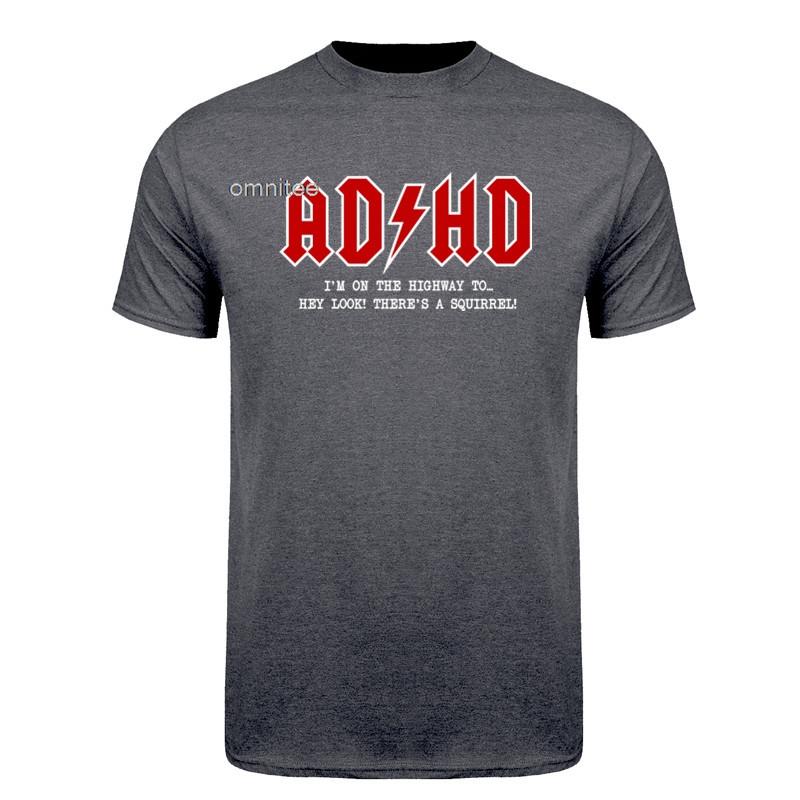 ADHD Grappig Hé Kijk Een Eekhoorn ADHD T-shirt Korte Mouw Verjaardagscadeaus Zomerstijl T-shirt Unisex Kleding HJ050