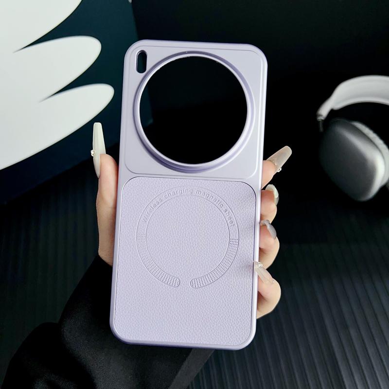 

For Vivo X200 X300 Pro Case Embossed Litchi Pattern Leather Magnetic Wireless Charging Anti-Fingerprint Comfortable Grip Cover vivo X200