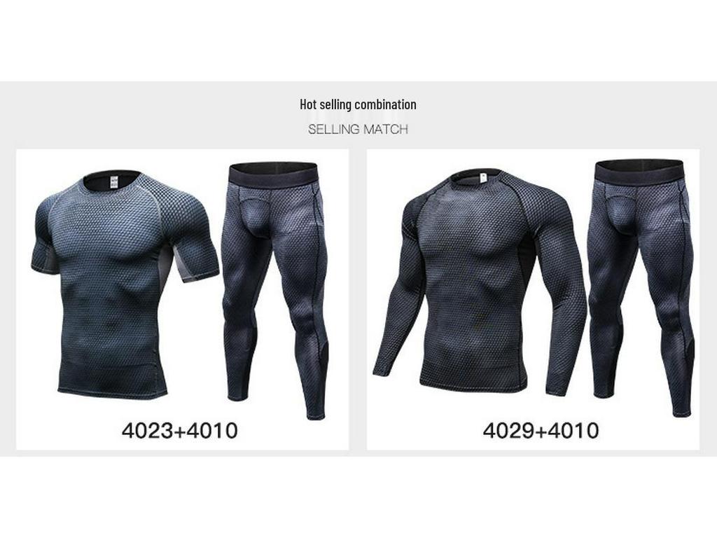 Men's 3D Print Quick-Dry Stretch Compression Running Leggings