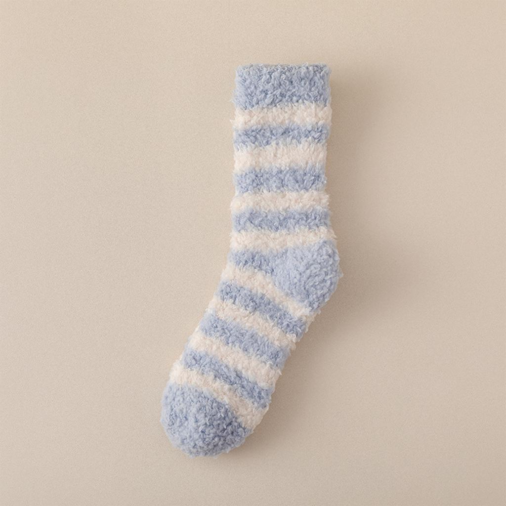 Women's Striped Extra Thick Warm Sleep Socks, Cozy Floor Socks for Lounging at Home