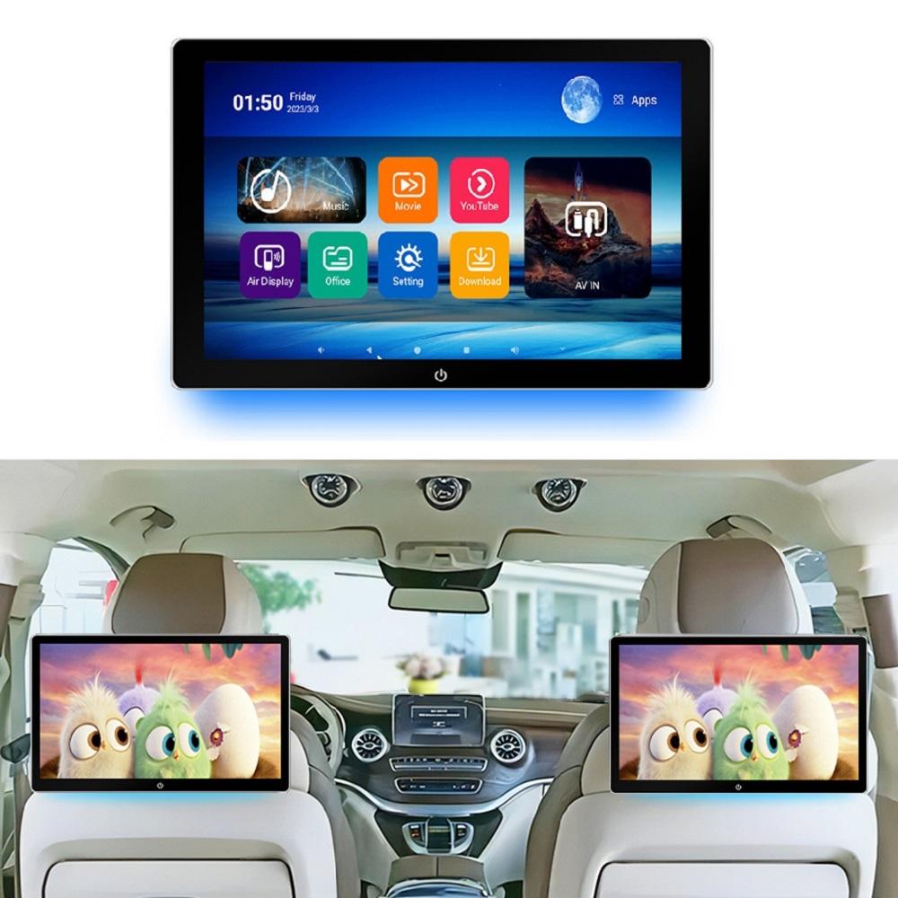 New Ultra-thin 10.1-inch External Headrest Android Display, Single HD Monitor, In-car Rear-seat Multimedia Entertainment System.