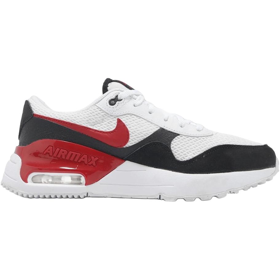 Nike Air Max SYSTM GS Big Kids' Lifestyle Sneakers White Black Gym Red DQ0284-117