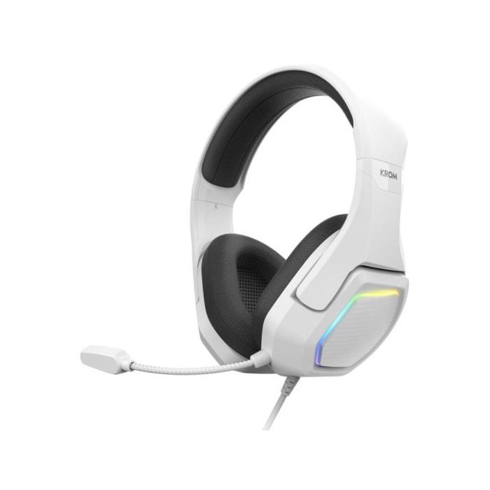 Casque Gaming - Krom - NXKROMKOPA71WH - Son virtuel 7.1 - Éclairage RVB - 50 mm
