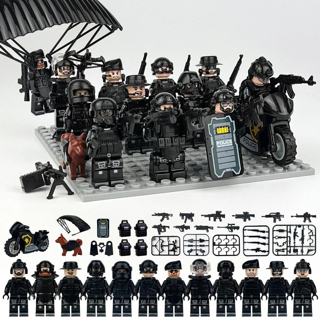 Children's SWAT Parachute Figure Building Block Toys