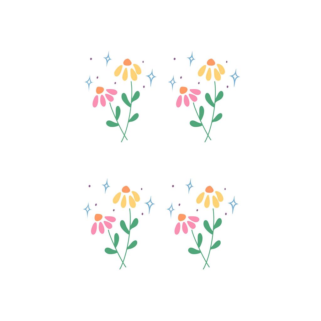 High-End Small Fresh Color Beautiful English Flower Hand Collarbone Simulation Flower Tattoo Sticker