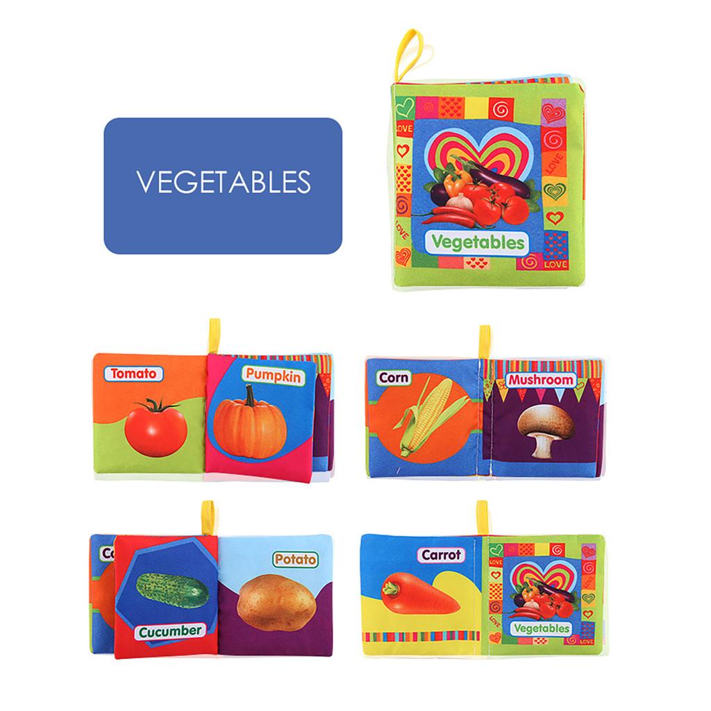Soft Book Nontoxic Fabric Baby Cloth Books Early Education Toys 8 Page