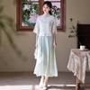 Chinese Retro Zen Style Tang Suit Cheongsam Top with Hanfu Elements for Women