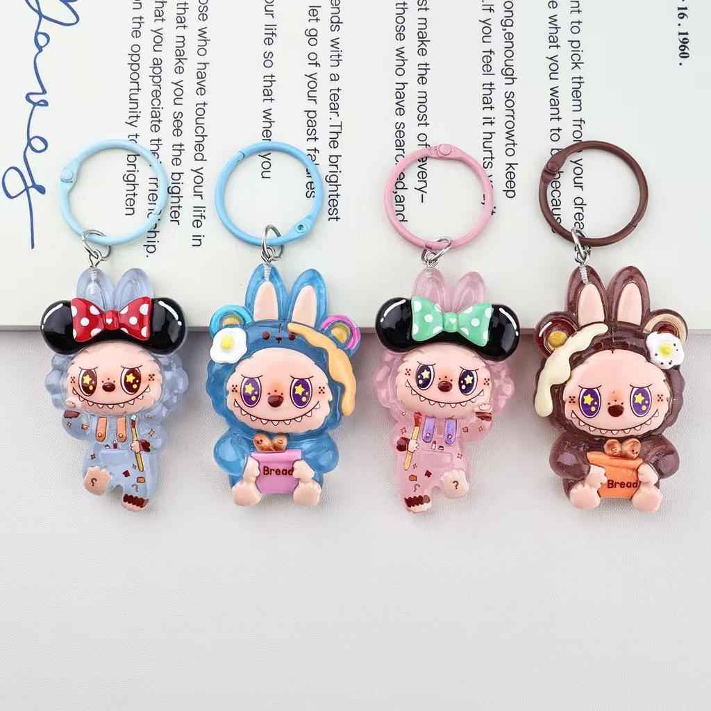 Cartoon Big Card Transparent Rag Cloth Keychain Pendant Cute Bag Backpack Student Schoolbag Pendant Couple Gift