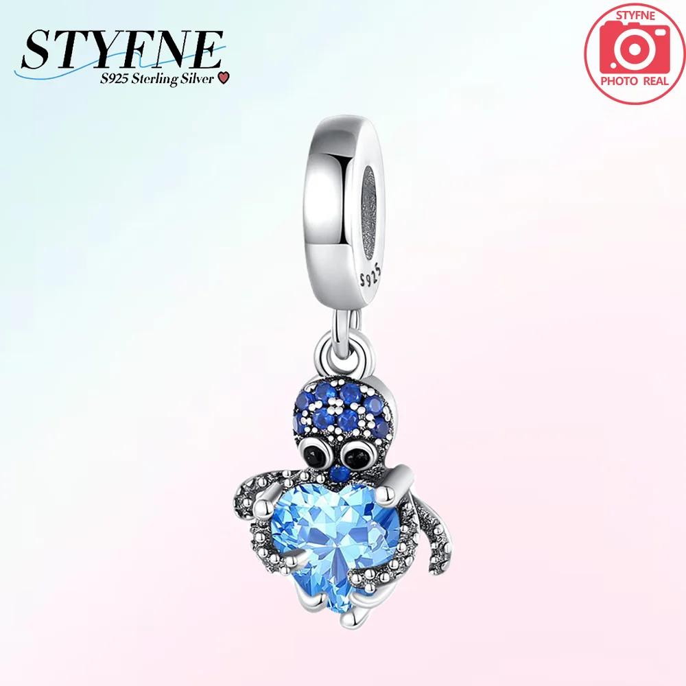 Original Copper Blue Octopus Tail Starfish Animal Seahorse Beads Charm Fit Bracelet Women Anniversary Gift Accessory Jewelry