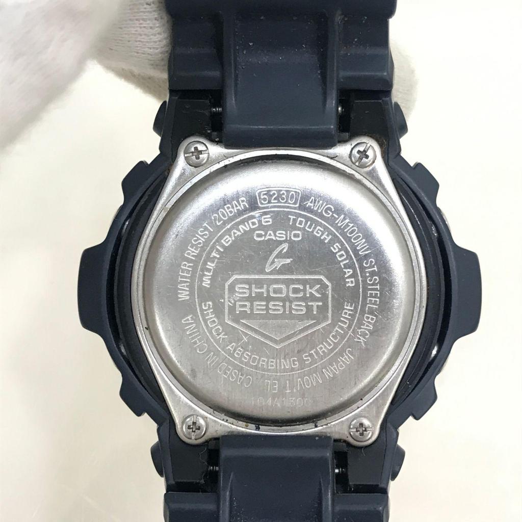 Used CASIO G-SHOCK Radio Solar AWG-M100NV Watch _266