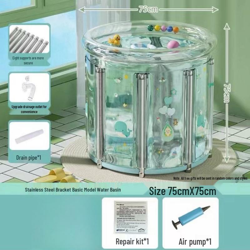 Foldable Transparent Bathtub: Kids & Adults Swimming Bucket