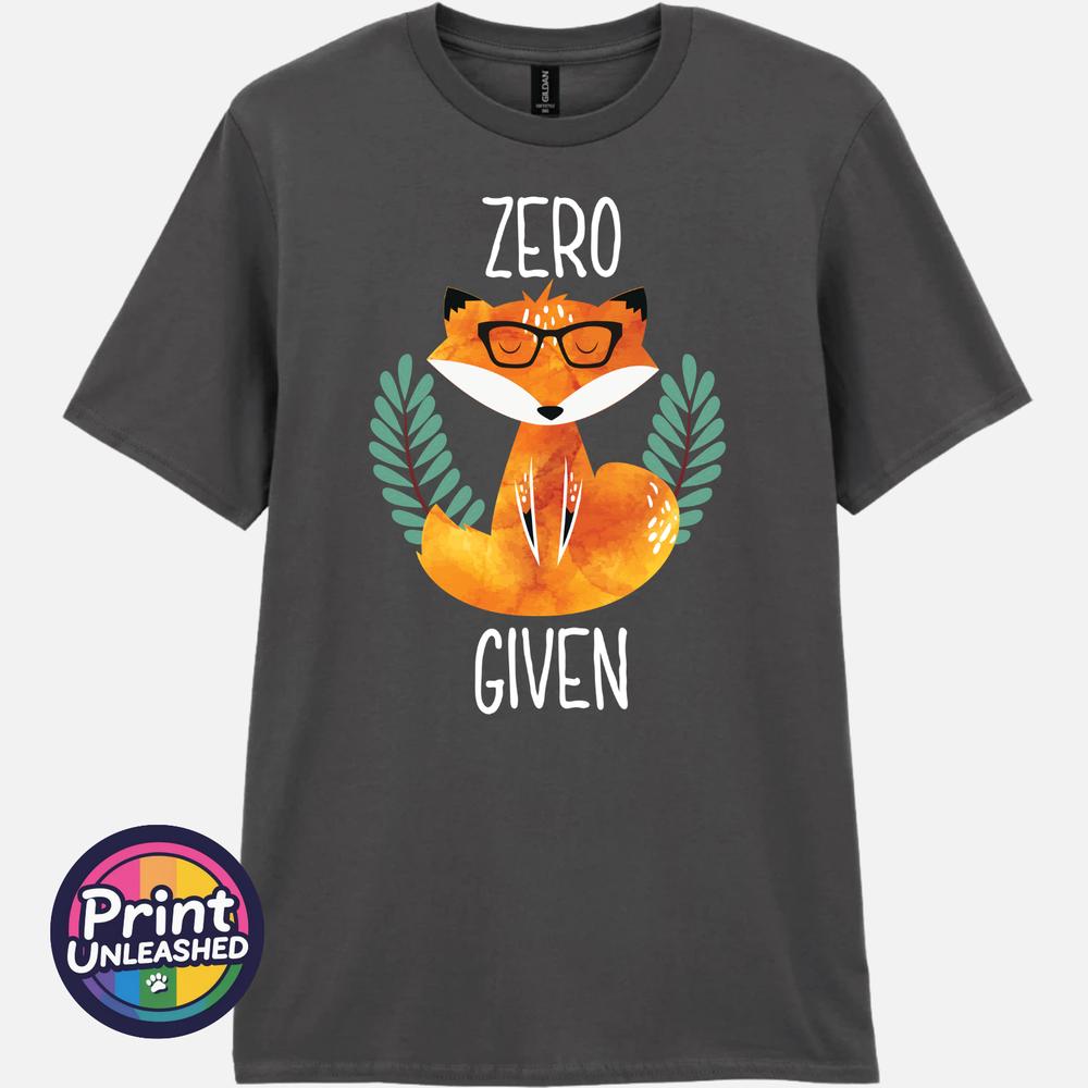 Zero Fox Given Grafik T-Shirt Lustiger Aufdruck Slogan T-Shirt Zen Fuchs Druck Lustiges Geschenk
