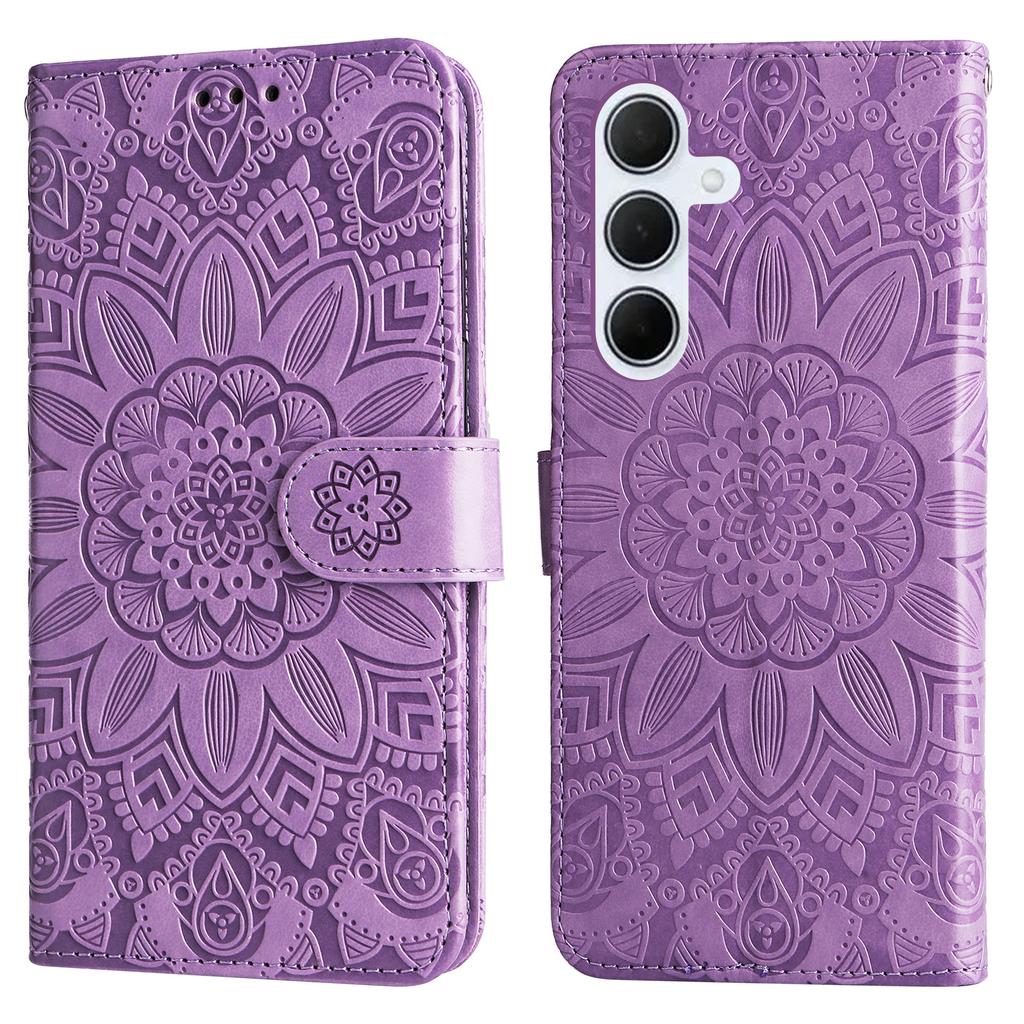 For Samsung Galaxy M35 5G Wallet Case PU Leather Sunflower Phone Cover Stand View