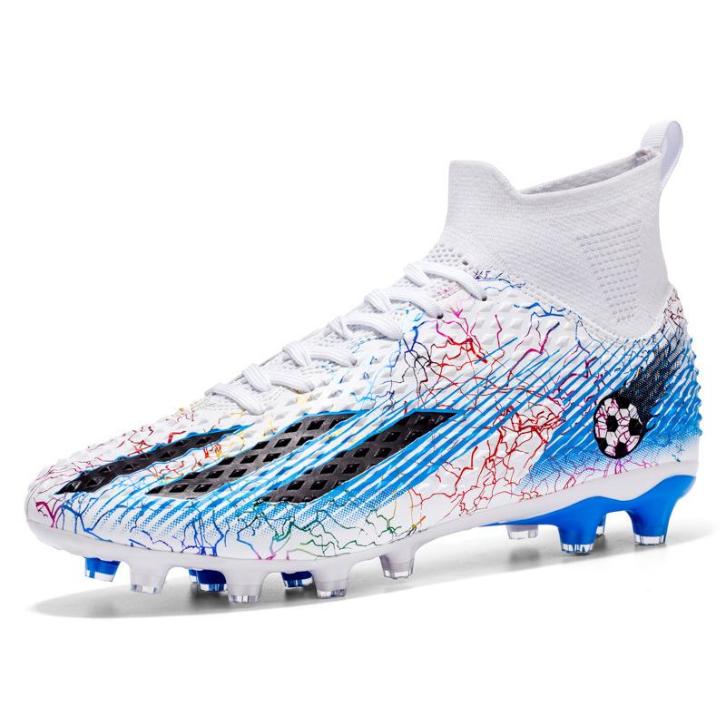 2025 Football Shoes High-top Boys and Children with Broken Nails and Spikes, Youth and Students Competition Artificial Turf Training Shoes