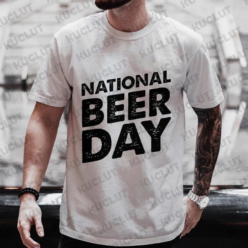 International Beer DAY Graphic T Shirt for Men Summer Short Sleeve Tees Male Drinking Party Oversized Y2k Clothes Streetwear