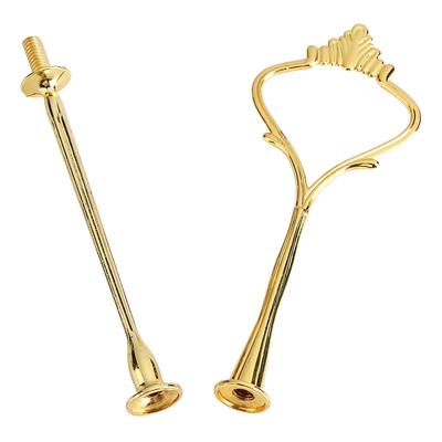 Multi Tiers Cake Tray Stand Handle Fruit Plate Hardware Fitting Holder(2-tiers Crown Gold)