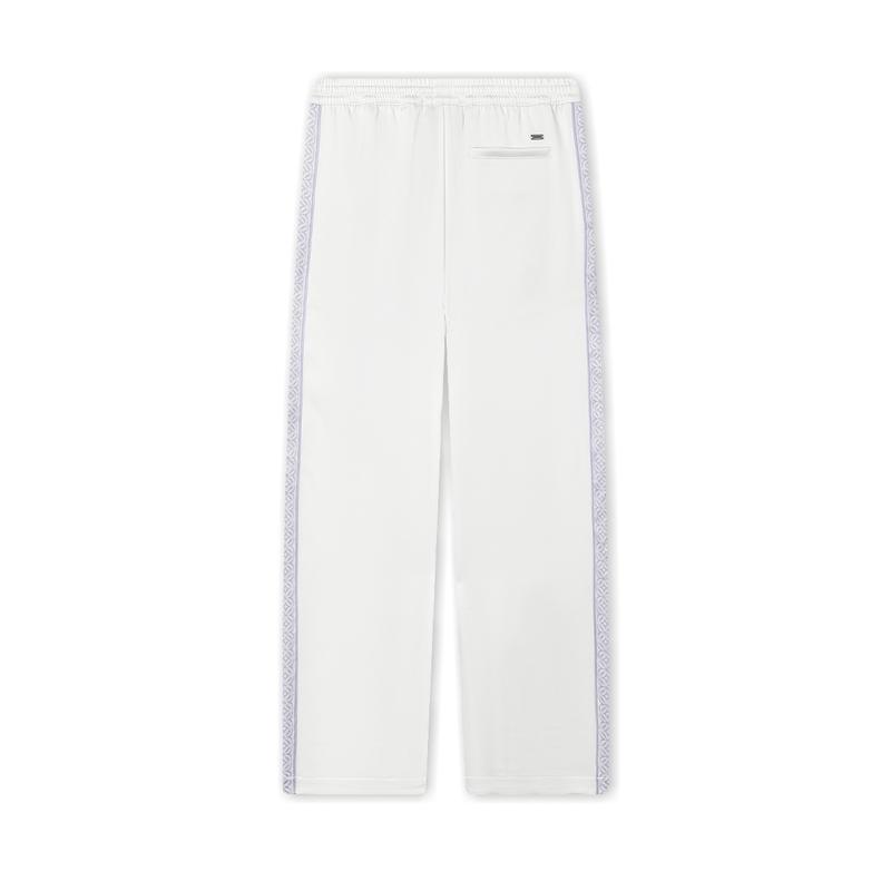 Fila The Louvre Palace Fashion Straight Leg Retro Sport Patchwork Wide Leg Casual Pants Women Bottoms Steam-White F11W431802FIV