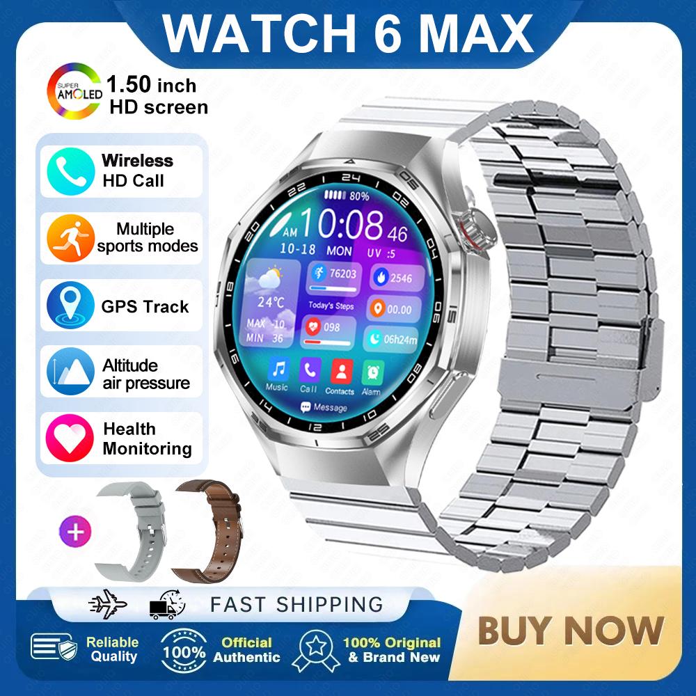 2026 New Watch 6 MAX Smart Watch GPS Track Altitude Pressure Heart Rate Blood Oxygen IP67 Waterproof BT Call Outdoor Smart Watch