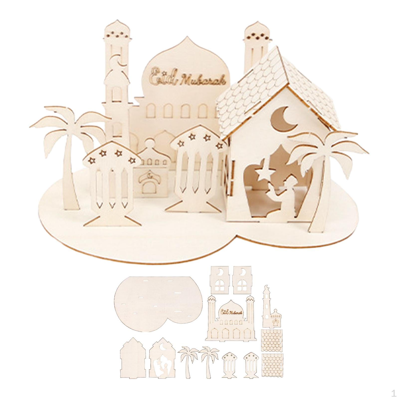 

Ид Мубарак Деревянное Украшение 3D Замок Головоломка Детские Игрушки Рамадан Украшение Стола Для Домашней Комнаты, Style D