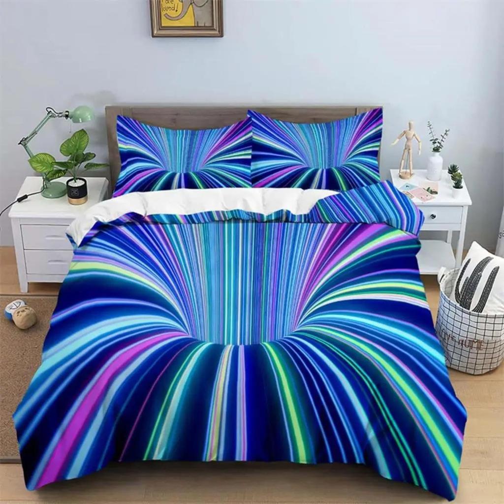 Black Hole 3D Duvet Set Psychedelic Geometric Pattern Digital Printing Bedding Three-Piece Set