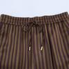 TAOP&ZA Spring/Summer Women's Striped Silk Satin Shirt and Casual Pants Set