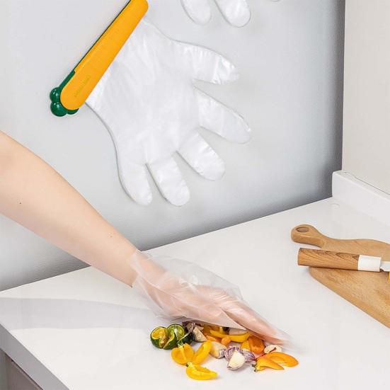 Glove Clip Strong Clamping Force Punch-free Easy Access Not Easily Break Easy-to-Wear Carrot Shape Disposable Glove Clip Kitchen Gadget