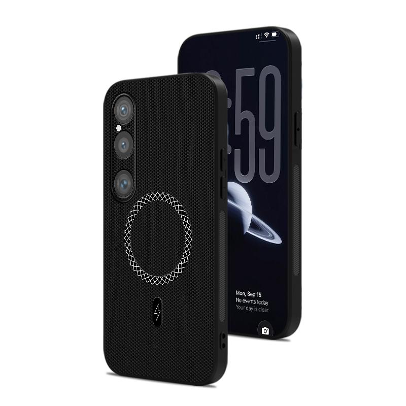 3D Leather Texture Wireless Charging ShockProof Magnetic Case For Sony Xperia 1 VI VII 5 Iii 1VI 1VII 5III 5G Phone Cover