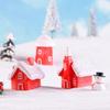 Bonsai Ornament Christmas Decorations Mini House Figurines Villa Model Miniature Snowcap Cottage