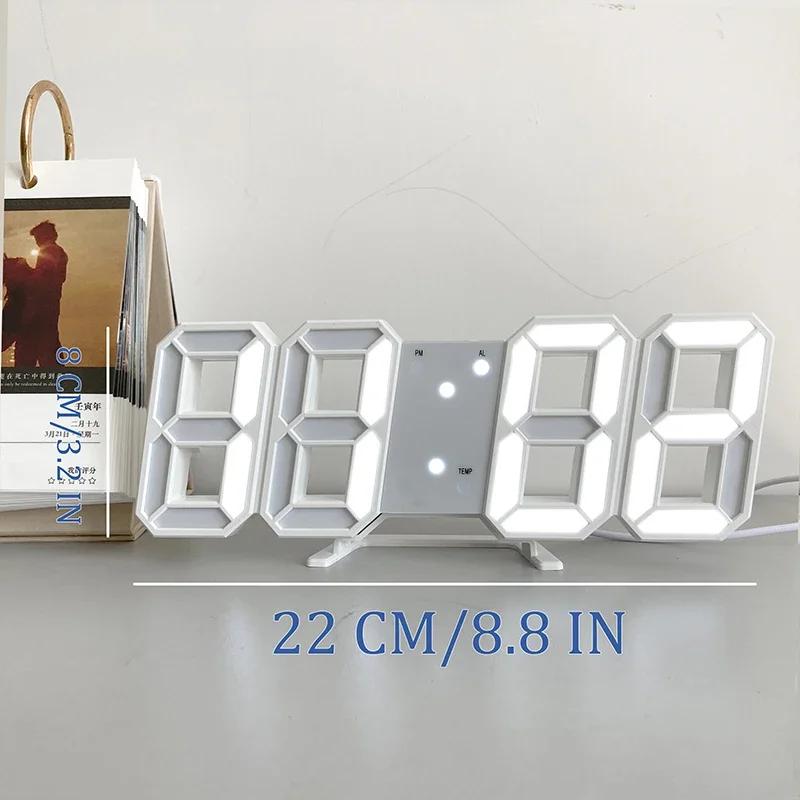 Clocks 3D LED Digital Alarm Clock Wall Clock Time/Date Home/Kitchen/Office Clock Decorative Garden Watch Decoration for Bedroom