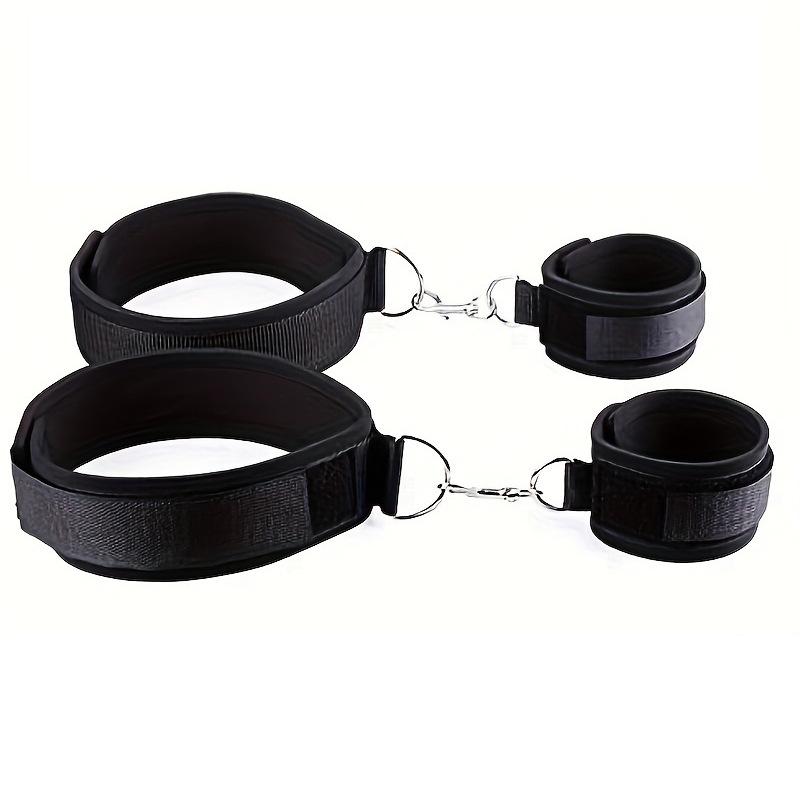 SM Hand & Leg Restraint Straps - Couples' Bondage Set, Easy Strap, SBR Diving Cotton, Adult Sports Toys
