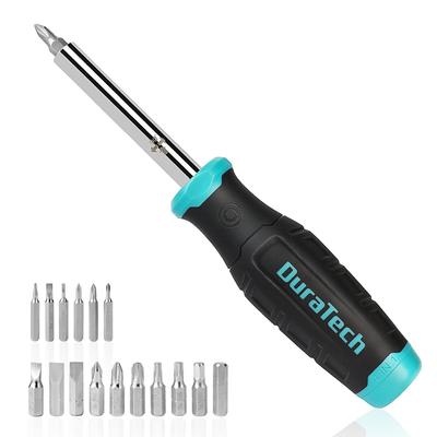 DURATECH Interchangeable Screwdriver Precision Screwdriver with Conversion Includes and Precision Perfect for Furniture Car and Battery Replacement