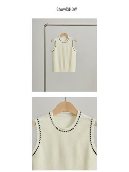 Women's 100% Merino Wool Knit Vest - Solid Color, Round Neck, Elegant & Casual Fit