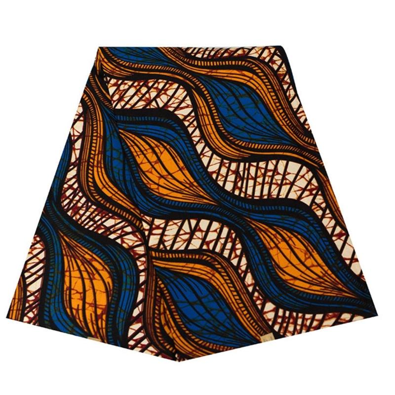 African Waxed Printing Fabric 3Yard Double Side Geometric Print Polyester Fabric For Sewing Craft and Home Decoration