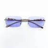 1Pcs Retro Sunglasses Men Fashion Rimless Sun Glasses Shades Cutting Lens Frameless Eyeglasses