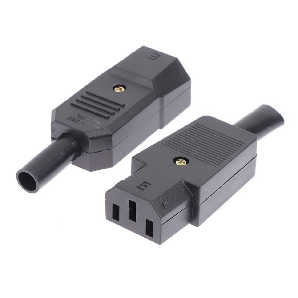 1Pcs Male Female AC Power Connector 3 Pin Power Connector Durable AC Plug Socket