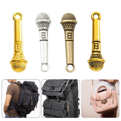 100Pieces Microphone Pendants Craft Accessories Jewelry Charm Pendant Present for Jewelry Making and Craft Enthusiasts