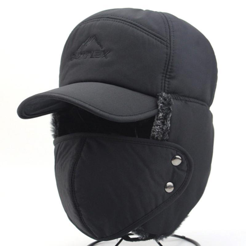 Winter Warm Skiing Running  Hat Outdoor Fishing Hat Soft Extreme Cold Cap Windproof Cycling Ear Protection Men Baseball Hat
