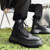 Martin Boots Trendy Boots Platform Spring and Autumn New Men's Boots Flying Woven Boots Men's Martin Boots Shoes