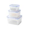Plastic Food Storage Containers with Airtight and Colander, 3-Piece Set (Small+Medium+Large) for Kitchen and Vegetable Organization