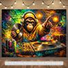 2D Straßenkunst Affe DJ Sprühfarbe Graffiti Urban Geburtstag Fotografie Kulisse Dekoration