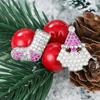 Christmas Festive Atmosphere Stud Earrings, Asymmetrical Cute Earrings For Women, Popular Micro-Inlaid Zircon Jewelry.