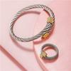 Stainless Steel Geometric Couple Bracelets And Rings Set For Gift Travel Souvenir