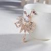 Dance Girls Ballet Dancing Brooches For Women Artistic Gymnastics Shining Crystal Zircon Brooch Pins Dress Coat Wedding Jewelry