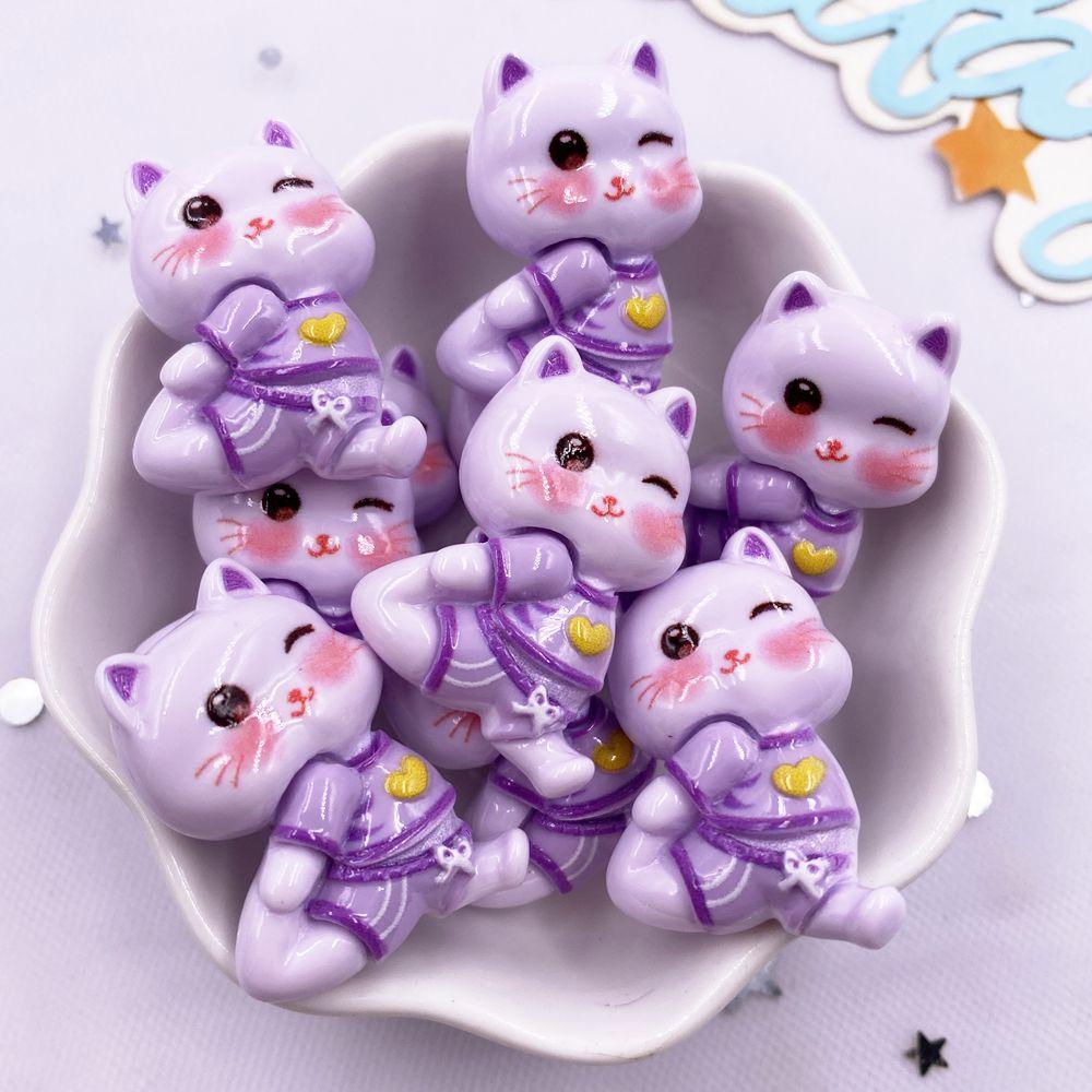 10PCS Resin Kawaii Colorful Painted Cartoon Panda Rabbit Bear Pig Fox Flatback Stone Figurine Scrapbook DIY Craft Supplies