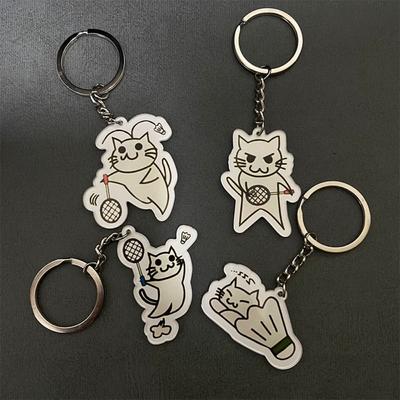 Chaveiro de Acrílico Dupla Face para Badminton Anime Carro Bolsa Chaveiro Fofo Atleta Esportivo Fãs Presentes Amantes Pingente Chaveiro
