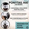 Funky Junque Ponytail Hat for Women Baseball Cap with Adjustable Fit High Pony Tail Criss Cross Back for Everyday Wear