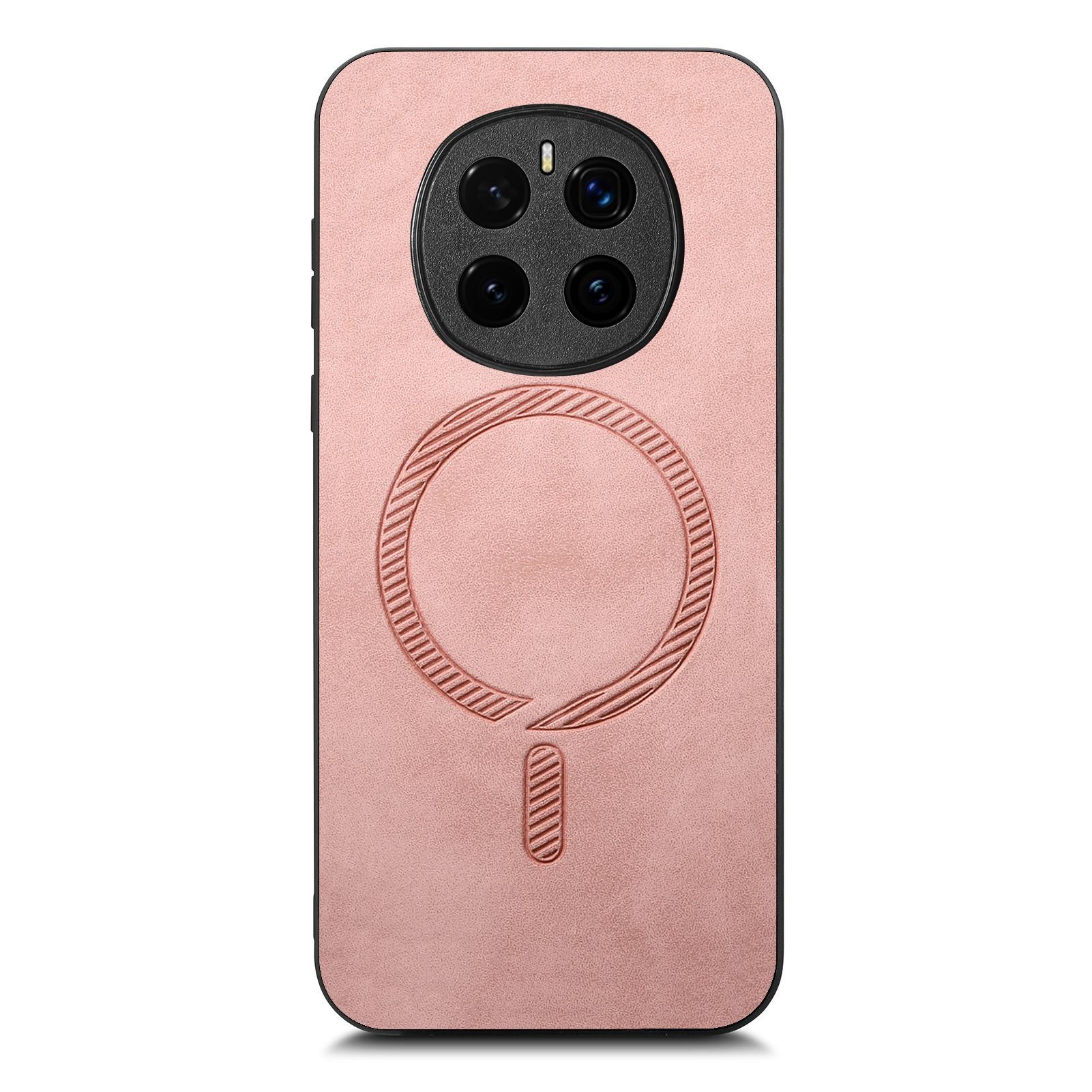 

For Honor Magic7 5G Leather Back Case Compatible with MagSafe Skin-touch Phone Cover Pink