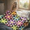 Retro Flowers Brown Flannel Blanket Perfect for Sofa Office Bed Travel Sleep Read Relax Camping Four Season Use