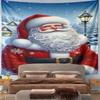 "Santa Claus in Snowy Winter Scene" Pattern Wall Hanging Tapestry Decorative Tapestry Home Decor for Bedroom and Living Room