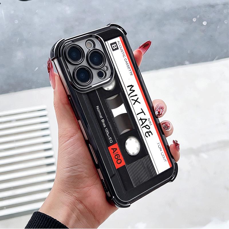 Vintage 90S Cassette Tape Pattern Plating Phone Case For Xiaomi Poco X5 X6 X7 X8 Pro Max F8 Ultra F7 M8 M7 M5S Redmi 15C 15 14C